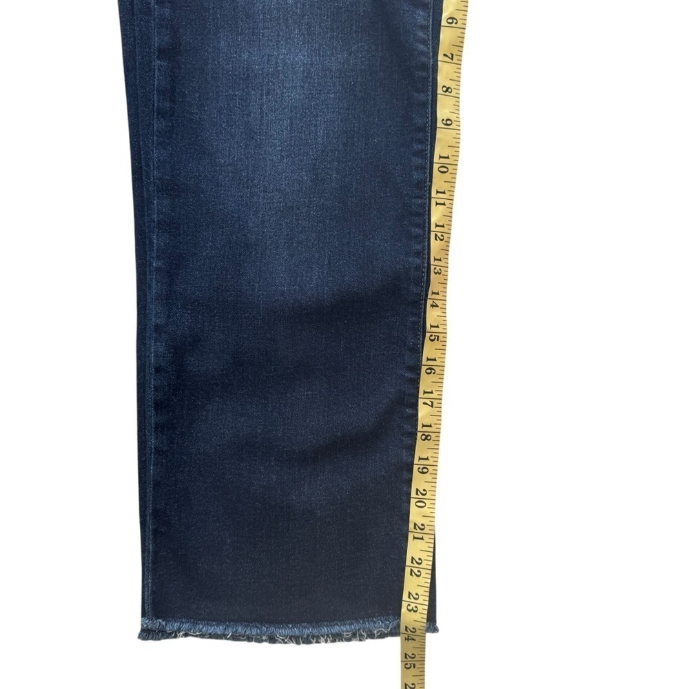 Judy Blue Dark Indigo Copped Raw Hem Size 1/25  Wide Leg Jeans - Picture 5 of 6